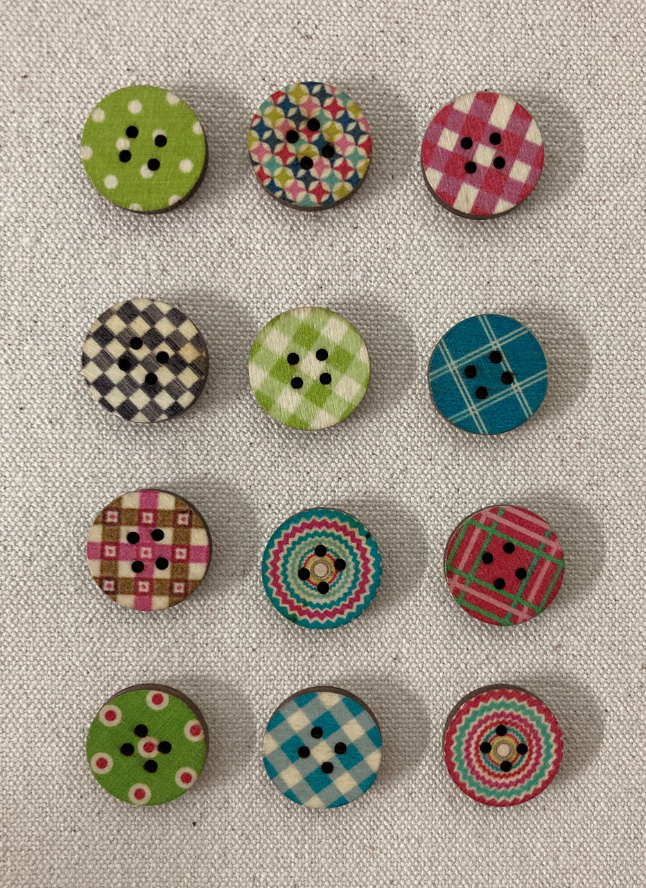 paperdoll wood buttons - 3/4" (20mm)