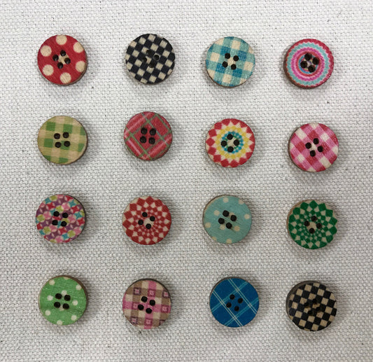 paperdoll wood buttons - 5/8" (15mm)